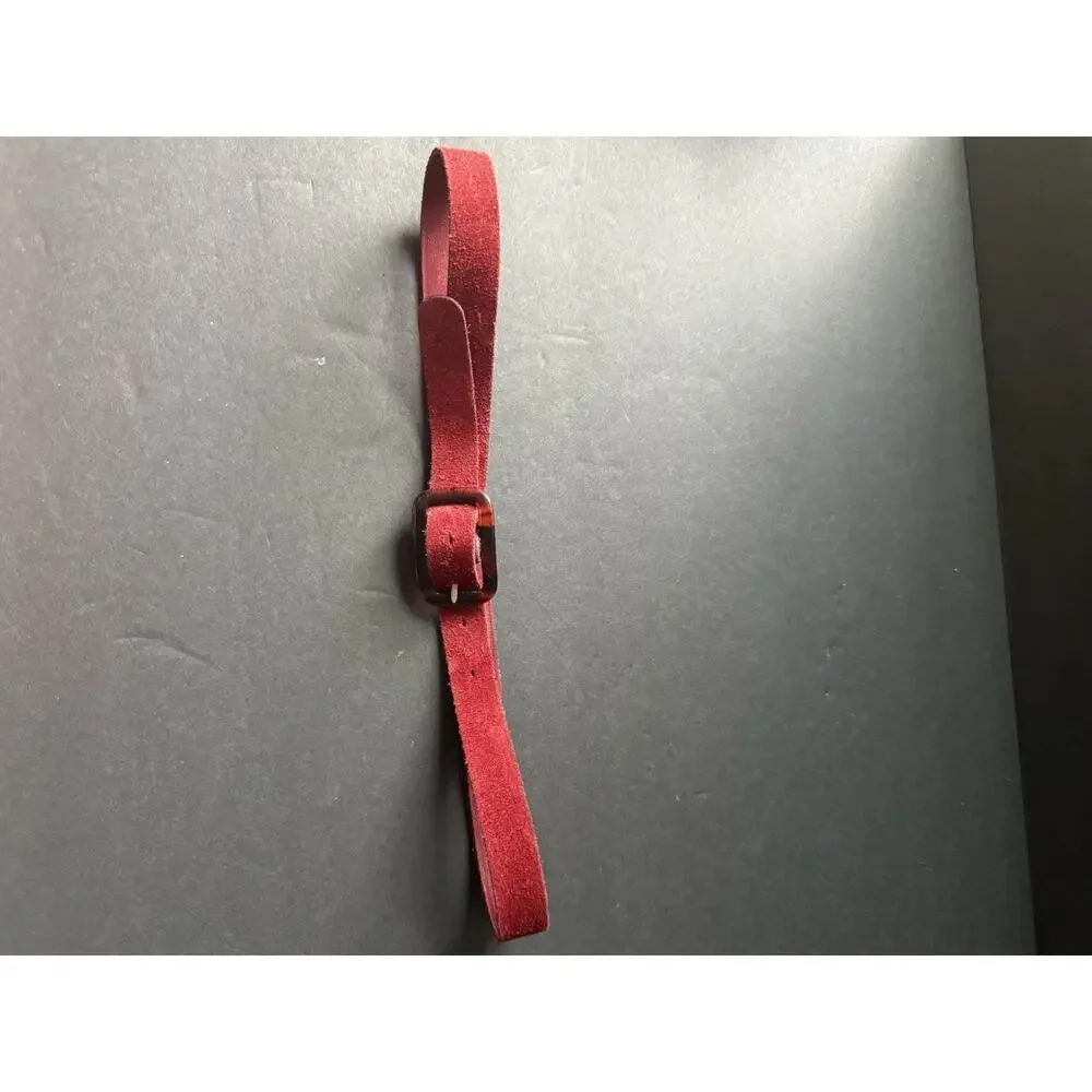 Vtg. Womens Belt Suede Leather Burgundy Boho Career Classic 80s 90s Y2K Mod